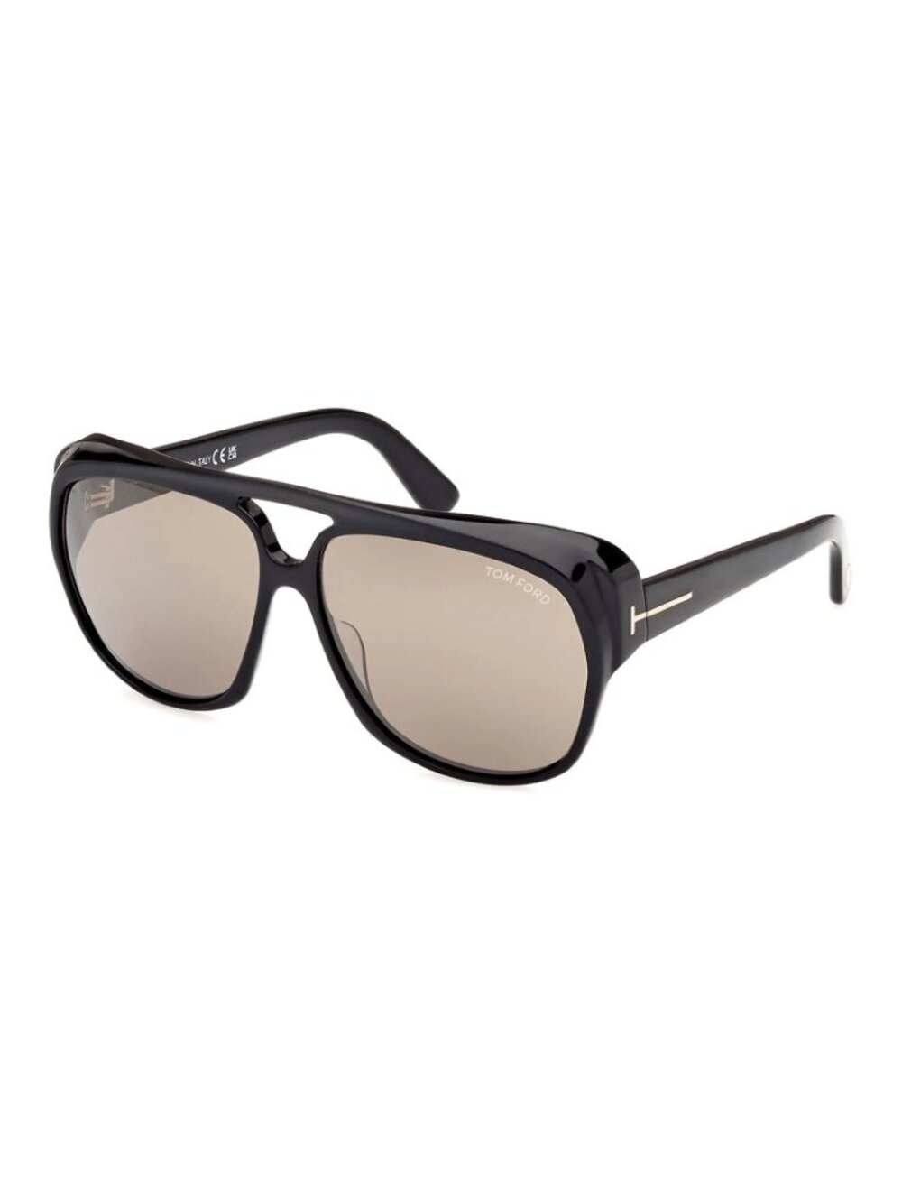 NWT Tom Ford FT1103 01L Black Brown Pilot Frame Sunglasses TF1103